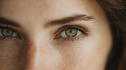 Intense gaze of a young woman capturing a close-up view of expressive eyes