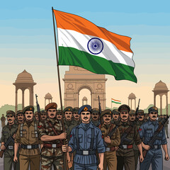 Indian Armed Forces Pride March in Delhi Republic Day Celebration