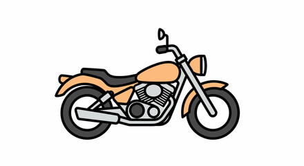 Fototapeta premium Isolated Beige Classic Motorcycle Side View For Microstock Images