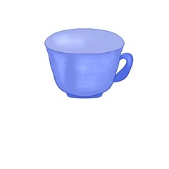 blue cup isolated on white
