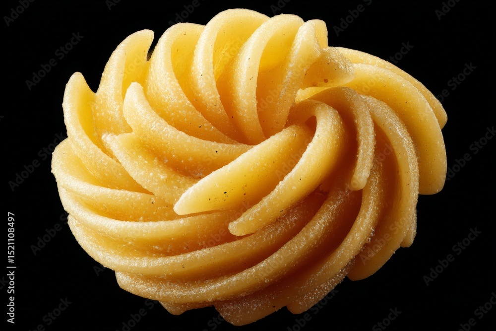 Poster unique swirl of yellow butter on a black background showcasing texture and design in culinary art
