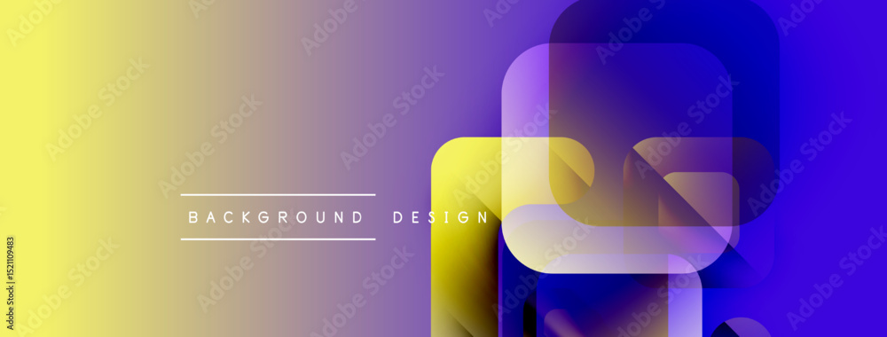 Aufkleber abstract gradient background features overlapping squares. yellow, purple hues create modern design.