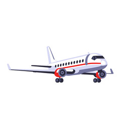Obraz premium Cartoon-Jet-Airplane-Illustration-Vector-Image