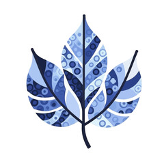 Obraz premium Geometric-Blue-Maple-Leaf-Vector-Illustration