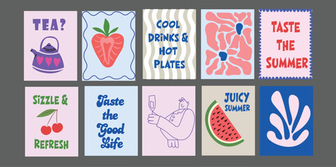 Tropical Summer Food Banner with Colorful Produce. Perfect for juice bars, restaurants, and fresh food brands. Includes pineapple slices, broccoli, avocado, and tomatoes with bright typography 