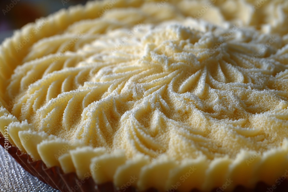 Aufkleber Delicate dessert created with intricate patterns featuring a creamy topping on a chocolate base served on a festive table