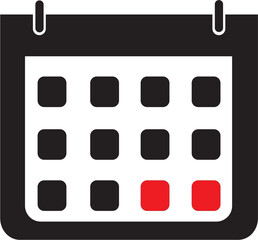 Minimalist Goma Calendar Icon – Red Date Marked for Singles
