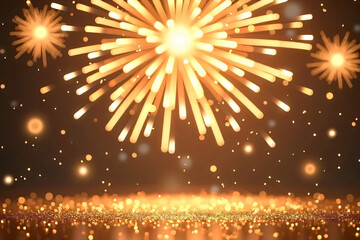 Colorful firework with bokeh background. New Year celebration, Abstract holiday background