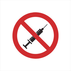 No Syringe Icon: Medical Prohibition Symbol for Safety and Restricted Access

