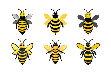 Honey Bee Set Vector Illustration