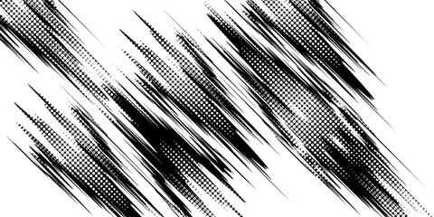 Halftone white dots pattern and black grunge texture background. Dotted line comic sport style .modern vector dynamic.