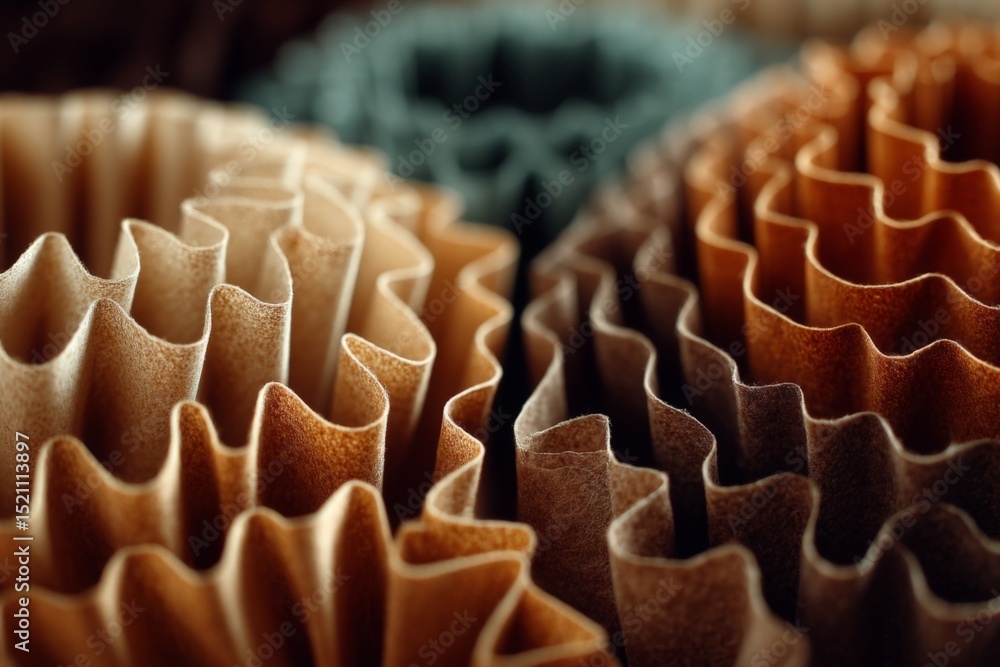 Aufkleber Abstract close-up of textured layers showcasing intricate design and warm tones in a creative display