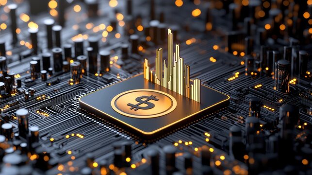 Digital currency and market analysis on a computer chip