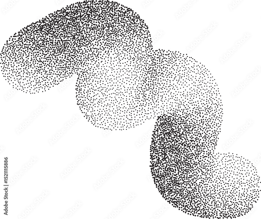 Poster abstract line shape. 3d wavy element with noisy fluid effect. grainy spiral with gradient stipple sa