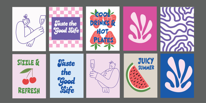 Vegan Summer Food Banner with Fresh Ingredients and Catchy Text. Designed with a handpicked, rustic style and modern typography. 