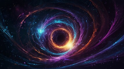 Obraz premium Vivid abstract swirl of energy in the dark void, background
