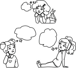 dream dreaming kid girl vector