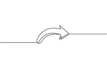 Arrow pointing right, line continuous drawing vector. One line Arrow pointing right, abstract line art illustration, arrow pointing, minimalist pro vector concept.