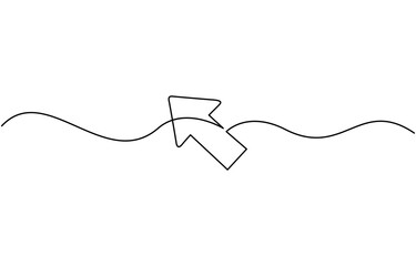 Obraz premium Arrow pointing right, line continuous drawing vector. One line Arrow pointing right, abstract line art illustration, arrow pointing, minimalist pro vector concept.