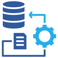 Obraz premium Data Processing Blueprint Icon