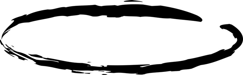 Obraz premium Oval frames brush painted, ink stamp, circle banner