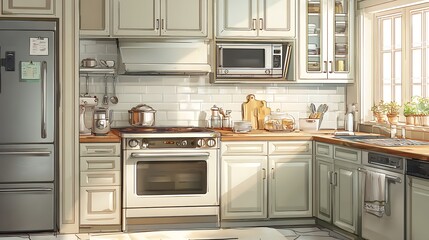 Custom wood kitchen with elegant fixtures high resolution picture