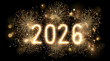 Sparkling Fireworks Display for New Year 2026