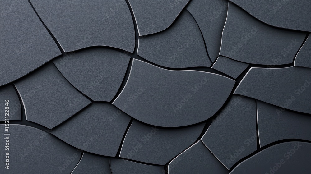 Poster dark gray abstract background with interlocking pieces and dark gaps