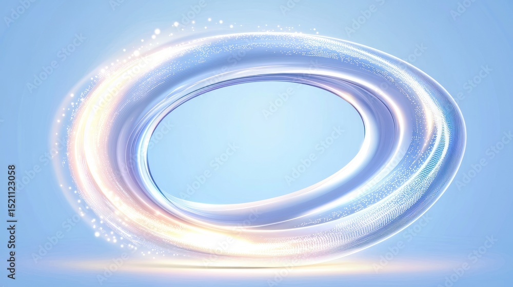 Aufkleber abstract oval shape composed of swirls with sparkling light effects