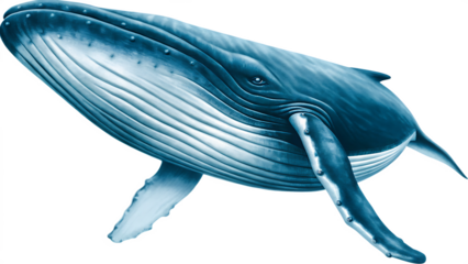  big whale illustration isolated on white background PNG