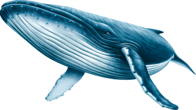  big whale illustration isolated on white background PNG