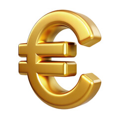 Fototapeta premium Three dimensional golden euro currency symbol