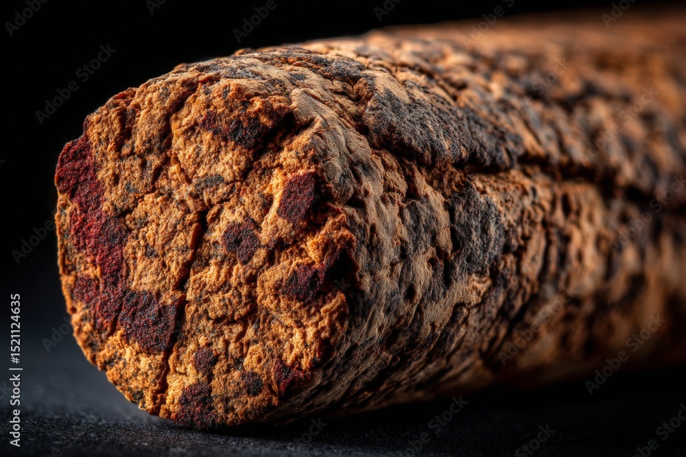 Poster detailed close-up view of a textured natural cork surface highlighting its intricate patterns and co