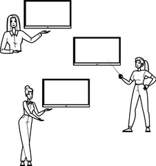 success presentation woman vector