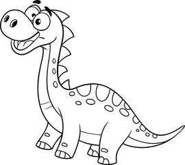 Dinosaur cartoon vector design for kids coloring