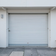 white roller shutter door closed security in modern house