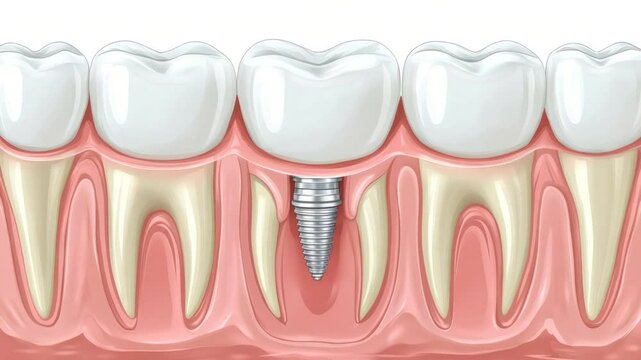 Dental implant in the gums