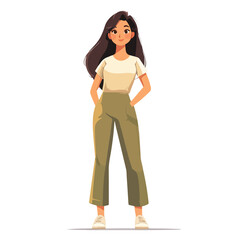 Fototapeta premium Professional avatar character illustration of a young woman standing for digital projects