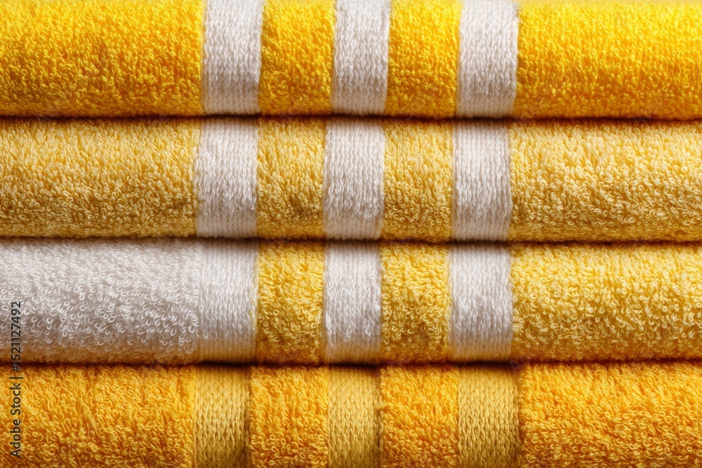 Aufkleber brightly colored towels stacked neatly in a bathroom for an inviting atmosphere