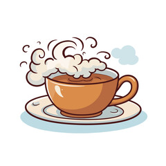 Obraz premium Professional Color Silhouette Cartoon Mug of Coffee Vector Illustration for Creative Projects