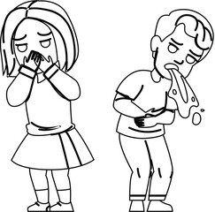 travel vomit kid vector