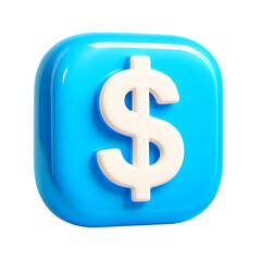 Obraz premium 3D icon of Dollar sign icon, isolated on transparent background