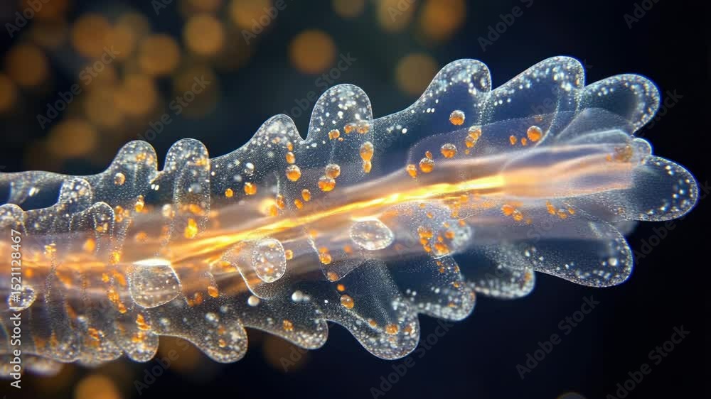 Poster A close-up shot of a jelly-like object with a smooth, translucent surface