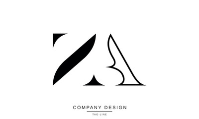 AZ, ZA Abstract Letters Logo Monogram Design Font Icon
