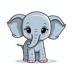 Obraz premium Adorable Cartoon Elephant Icon Ideal for Kids Products and Designs