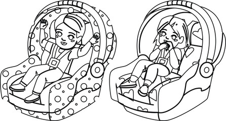 rear baby car seat vector