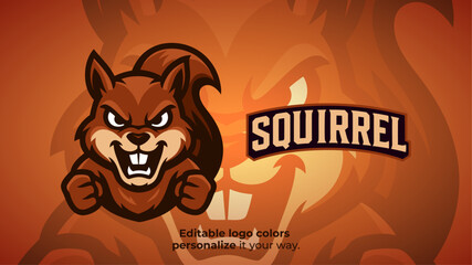Determined Squirrel Mascot Logo with Angry Face – Bold Forest Animal for Esports or Gaming Identity  © Giu Studios