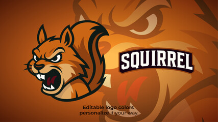 Aggressive Squirrel Mascot Logo – Fierce Forest Animal for Esports or Gaming Team Identity  © Giu Studios