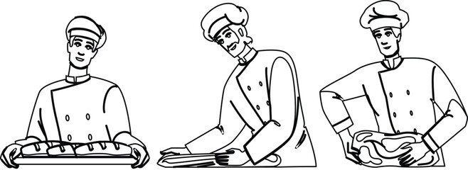 yeast bread baker vector