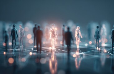 Connected people network technology concept idea